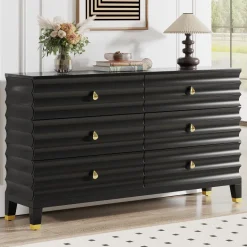 Clearance Tribesigns 55" Chest of Drawers, 6 - Drawer Dresser Storage Organizer