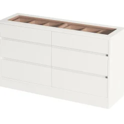 Hot Tribesigns 55" Chest of Dresser, 6 Drawer Dresser Organizer with Glass Top