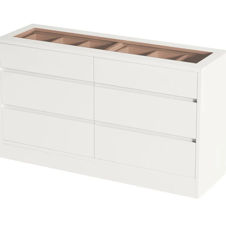 Hot Tribesigns 55" Chest of Dresser, 6 Drawer Dresser Organizer with Glass Top
