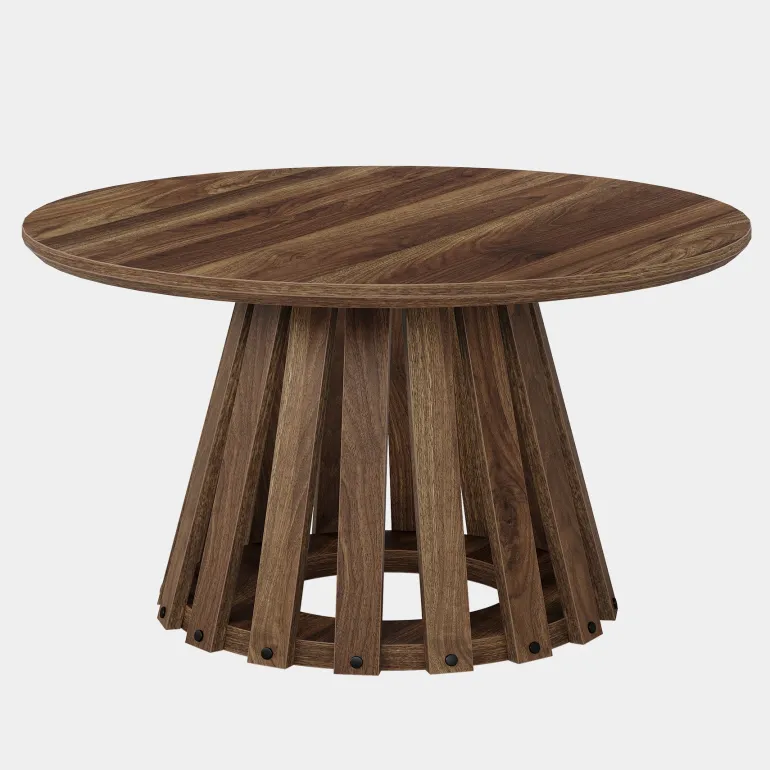 Discount Tribesigns 31.5" Circle Coffee Table, Farmhouse Accent Center Table Tea Table
