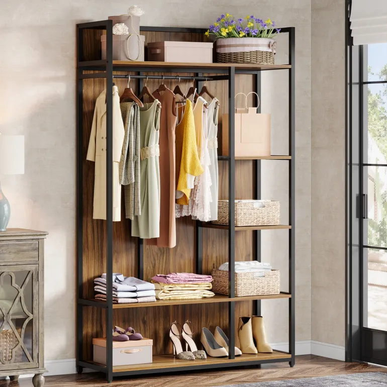 New Tribesigns 78" Clothes Rack, Tall Freestanding Closet Organizer Garment Rack