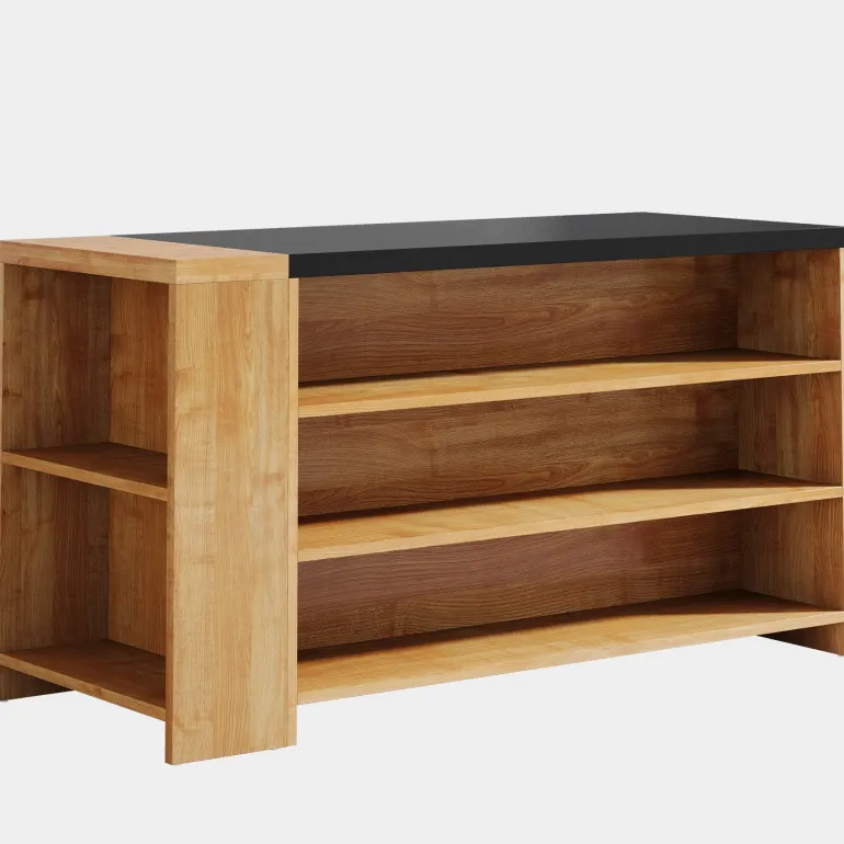 Clearance Tribesigns 55" Coffee Bar Table, 5 - Tier Kitchen Island Storage Cabinet