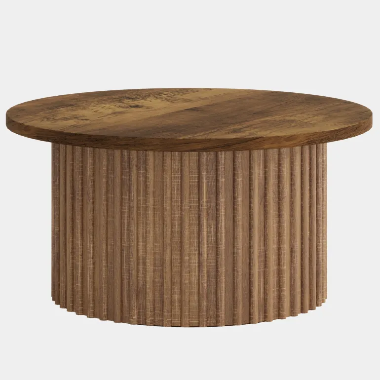 Sale Tribesigns 31.5" Coffee Table, Farmhouse Circle Center Table Sofa Side Table