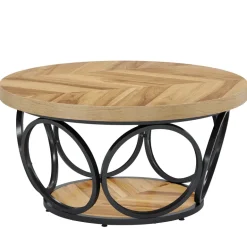 New Tribesigns 31.5" Coffee Table, Farmhouse Center Table Tea Table with 2 - Tier Storage