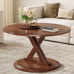 Clearance Tribesigns 31.5" Coffee Table, Mid - Century Accent Center Table with X - Shaped Base
