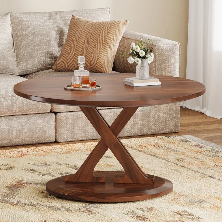 Clearance Tribesigns 31.5" Coffee Table, Mid - Century Accent Center Table with X - Shaped Base