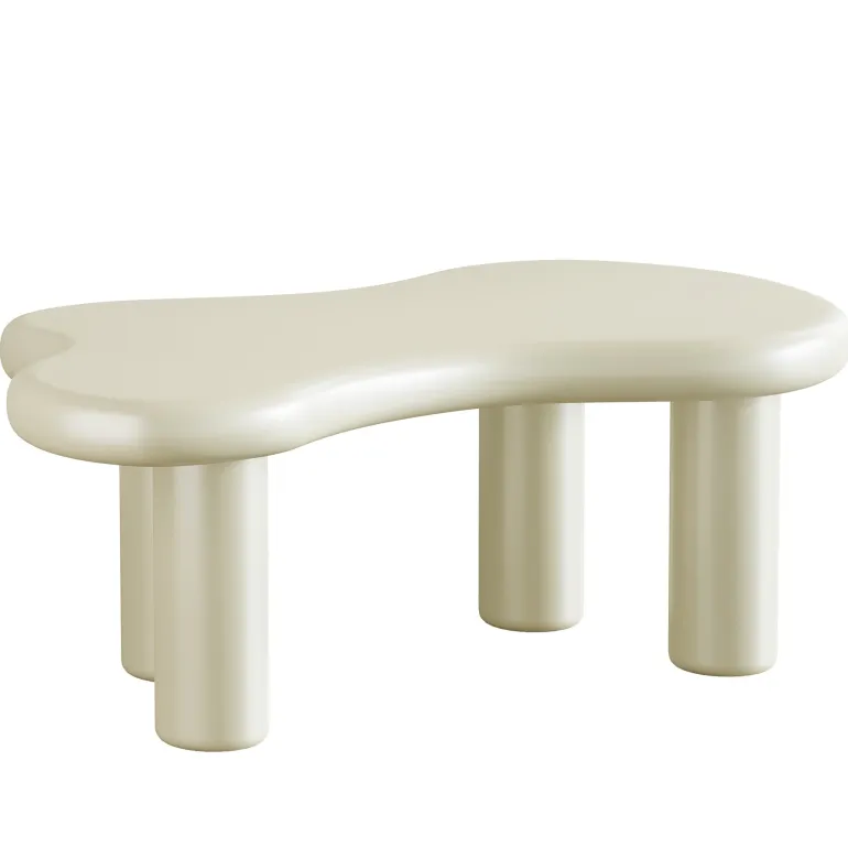 Best Sale Tribesigns 45" Coffee Table, Modern Irregular Center Table Tea Table