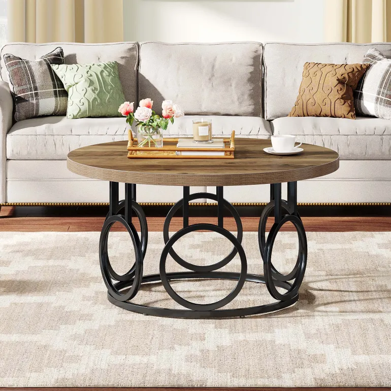 Cheap Tribesigns 31.5" Coffee Table, Rustic Center Table Snack Table