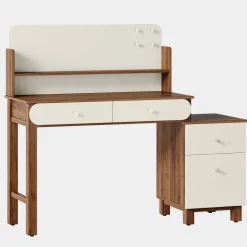 Cheap Tribesigns 56" Computer Desk, Home Office Desk Study Table with File Drawers