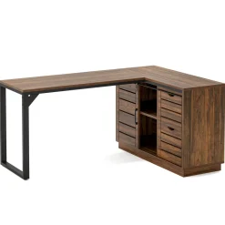 Shop Tribesigns 55" Computer Desk, L - Shaped Corner Desk Office Desk with File Drawers