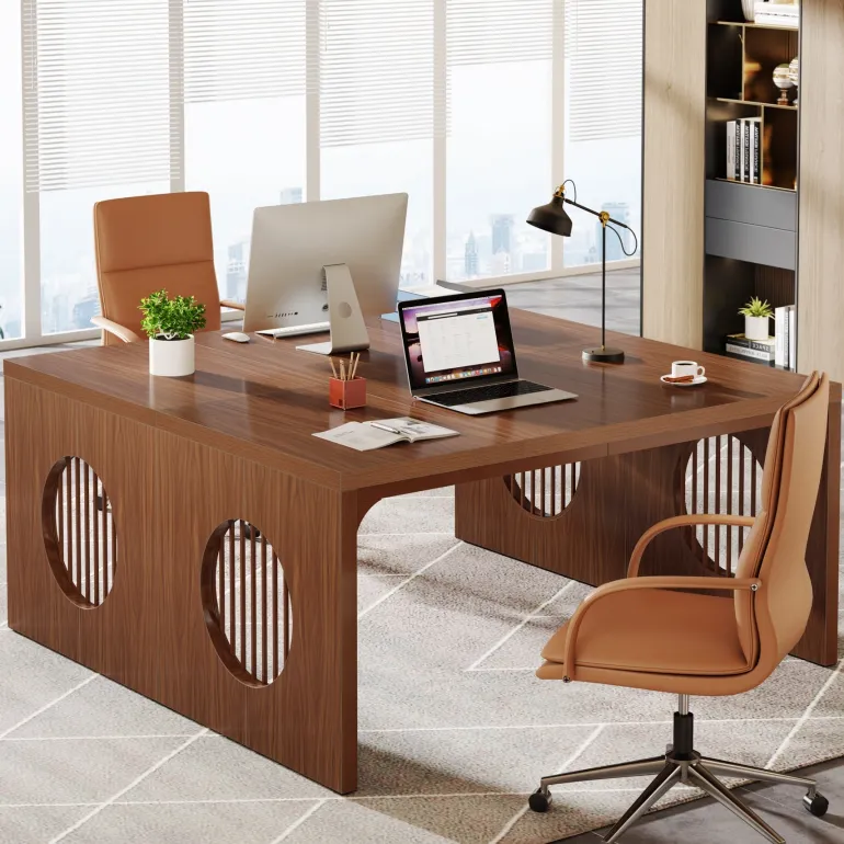 Online Tribesigns 62.99" Computer Desk, Rectangular Executive desk Conference Table For 4-6