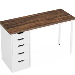 Shop Tribesigns 47" Computer Desk with 5 Drawers, Modern Study Table Writing Desk