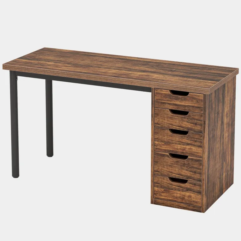Shop Tribesigns 47" Computer Desk with 5 Drawers, Modern Study Table Writing Desk