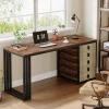 Cheap Tribesigns 55" Computer Desk, Wood Office Desk with Reversible Drawer