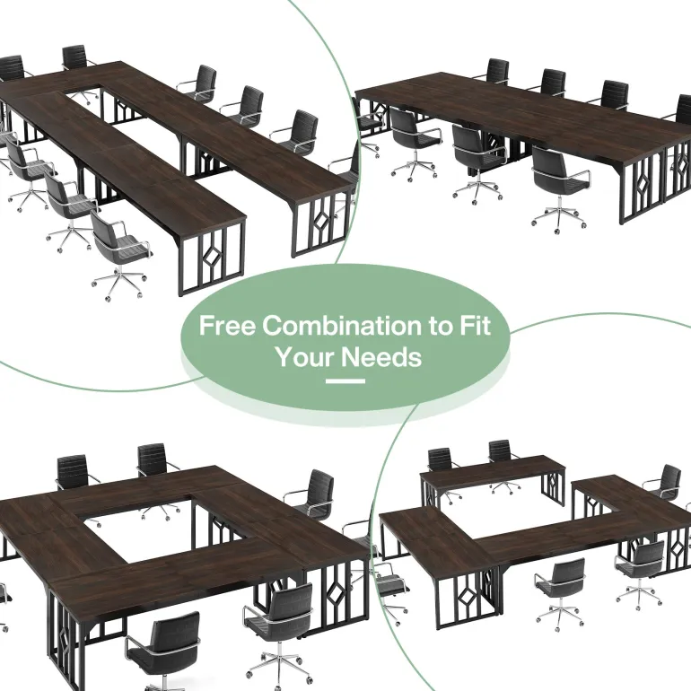 Shop Tribesigns 78.7" Conference Table, Large Meeting Room Table for 6 - 8 People with File Cabinet