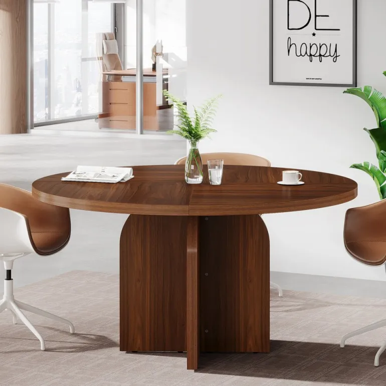 Outlet Tribesigns 47" Conference Table, Round Sturdy Meeting Room table