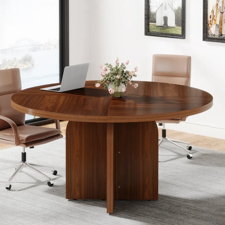 Outlet Tribesigns 47" Conference Table, Round Sturdy Meeting Room table