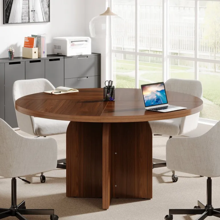 Outlet Tribesigns 47" Conference Table, Round Sturdy Meeting Room table
