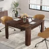 Sale Tribesigns 43" Conference Table, Wood Square Meeting Desk with Heavy Legs