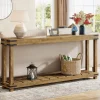Outlet Tribesigns 70.9" Console Table, 2 - Tier Entryway Table Sofa Table with Storage Shelves