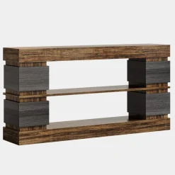 Hot Tribesigns 63" Console Table, 3 - Tier Farmhouse Hallway Sofa Table