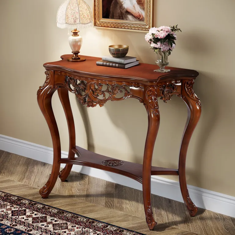 Sale Tribesigns 37.6" Console Table, Elegant Two-Tier Entryway Hallway Table