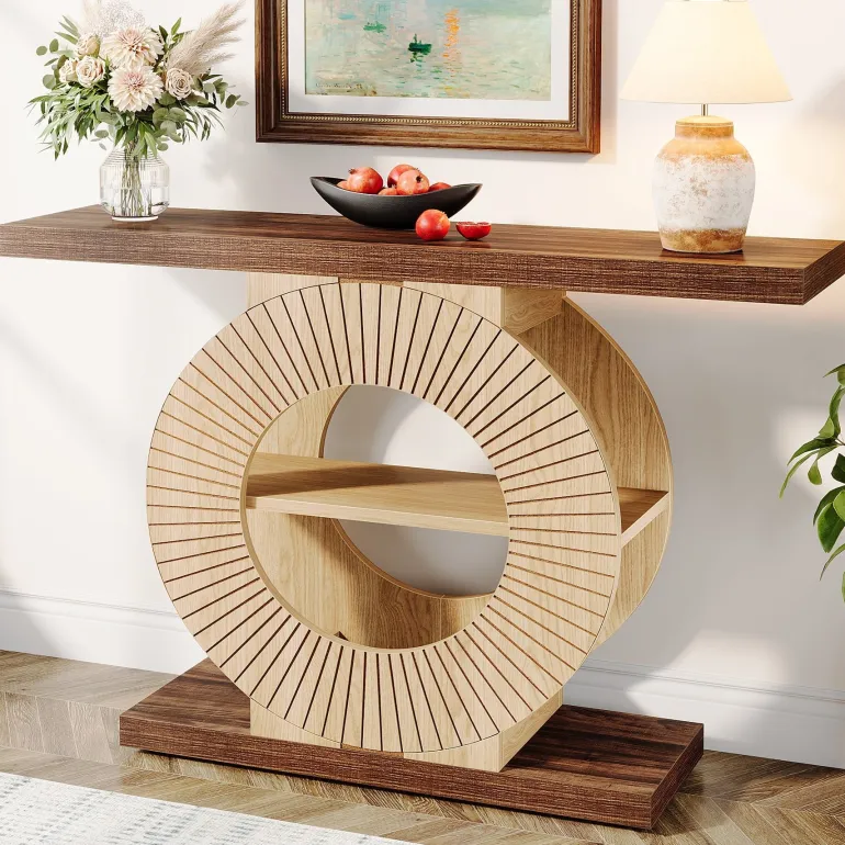 Clearance Tribesigns 39.3" Console Table, Elegant Wood Sofa Table Hallway Table