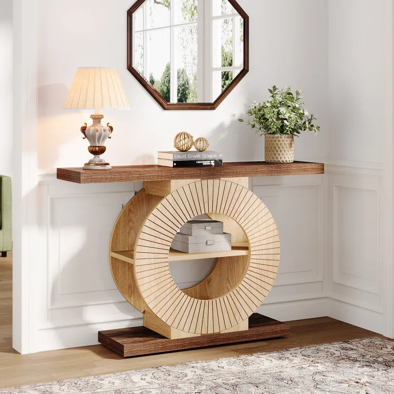 Clearance Tribesigns 39.3" Console Table, Elegant Wood Sofa Table Hallway Table
