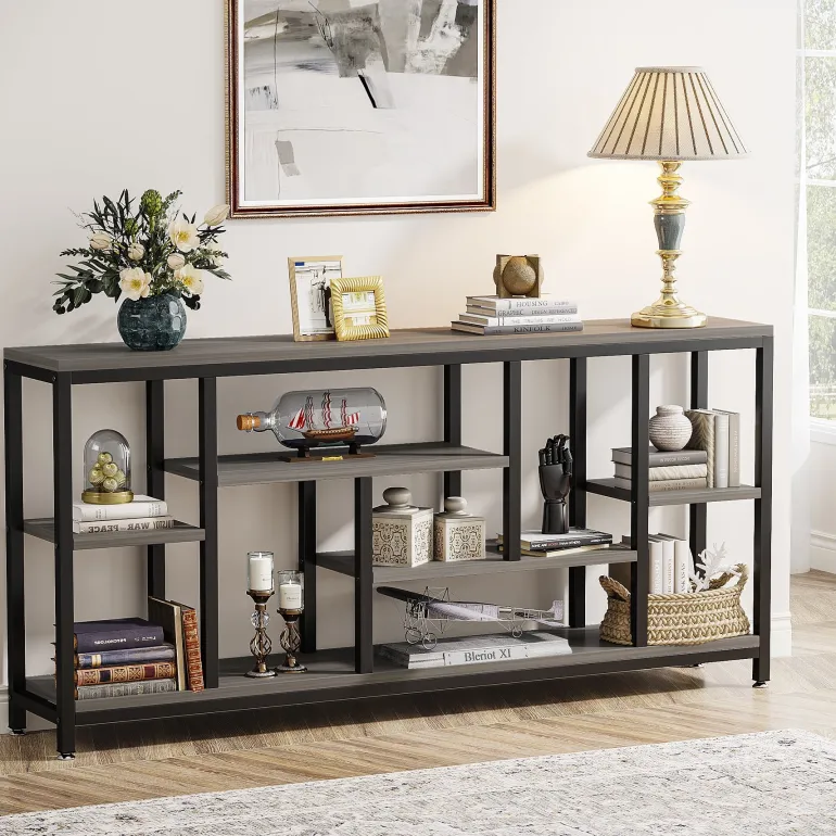 Flash Sale Tribesigns 70.9" Console Table Entryway Sofa Table with Storage Shelves