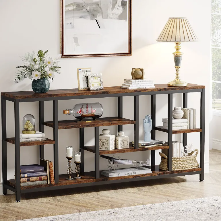 Flash Sale Tribesigns 70.9" Console Table Entryway Sofa Table with Storage Shelves