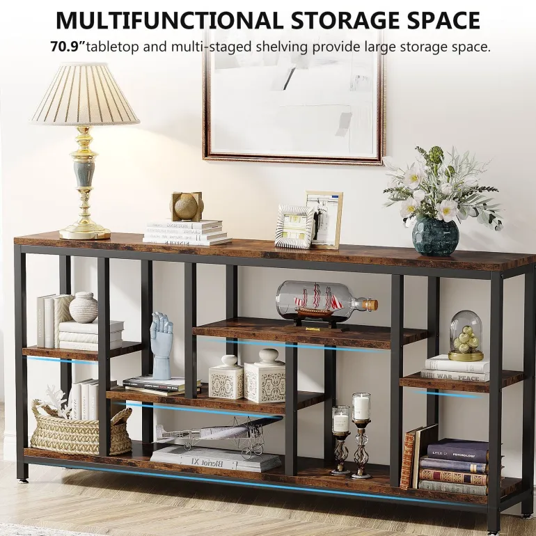 Flash Sale Tribesigns 70.9" Console Table Entryway Sofa Table with Storage Shelves