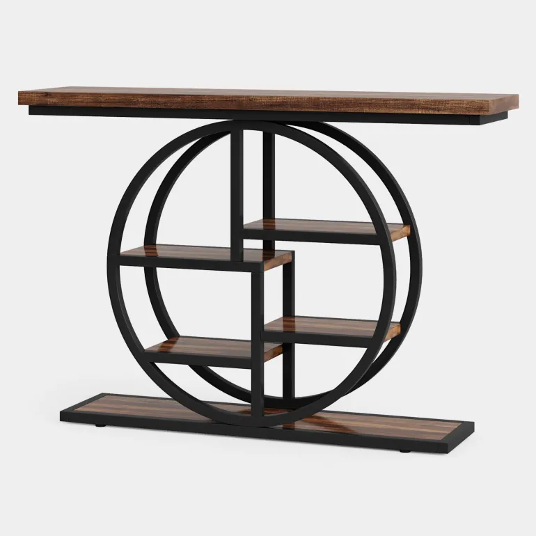 Clearance Tribesigns 41.3" Console Table, Entryway Table Sofa Table with Etagere Shelves
