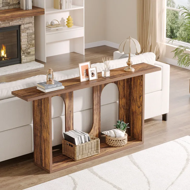 Cheap Tribesigns 70.9" Console Table, Farmhouse Long Entryway Sofa Table with Storage