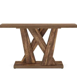 Outlet Tribesigns 55" Console Table, Farmhouse Entryway Table With Geometric Base