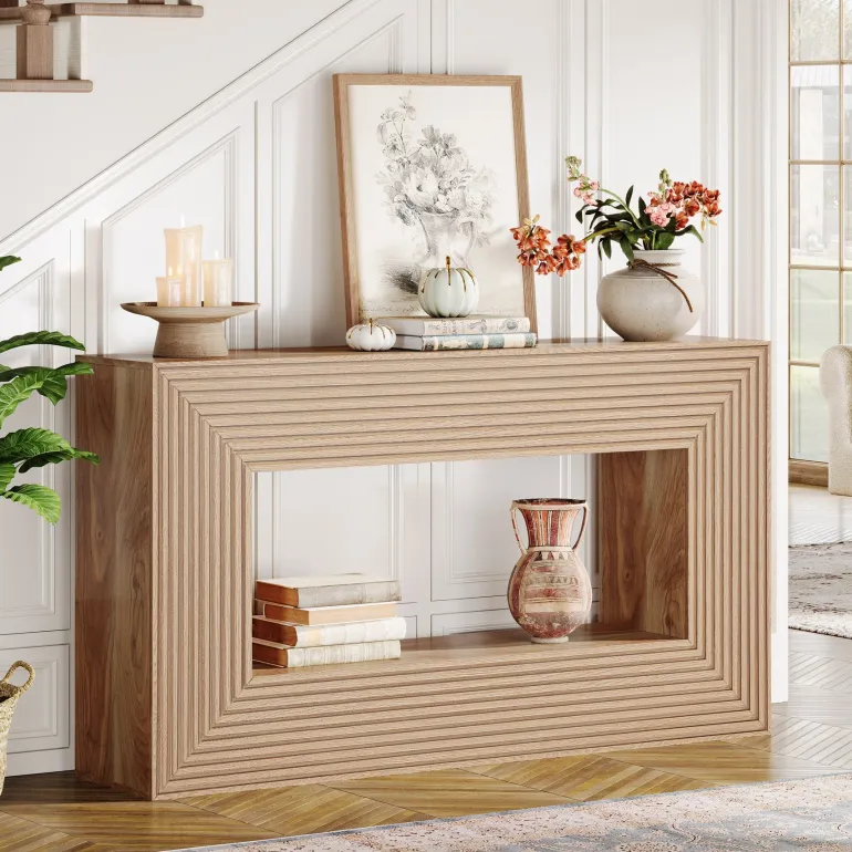 Cheap Tribesigns 59" Console Table, Farmhouse Sofa Table Hallway Table with Storage