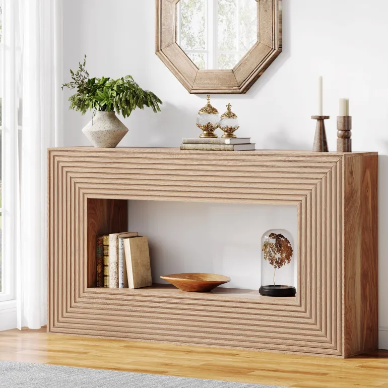 Cheap Tribesigns 59" Console Table, Farmhouse Sofa Table Hallway Table with Storage
