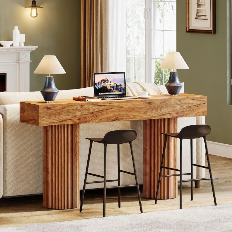 Online Tribesigns 63" Console Table, Farmhouse Sofa Table Entryway Table
