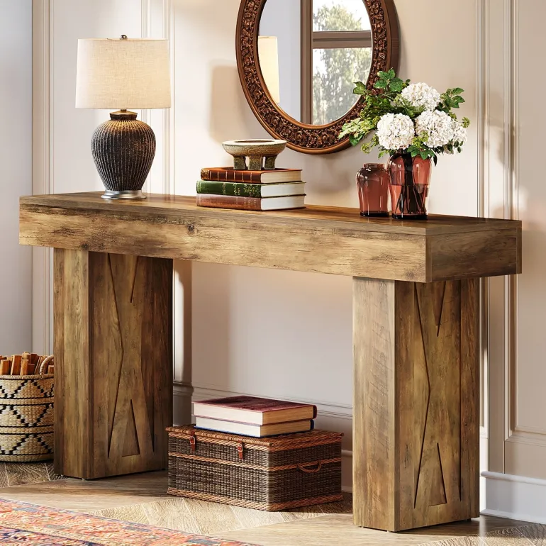 Sale Tribesigns 63" Console Table, Farmhouse Sofa Table Hallway Table