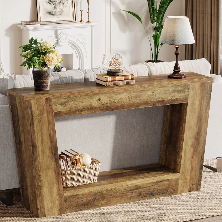 Best Tribesigns 59" Console Table, Farmhouse Entryway Table Sofa Table Behind Couch