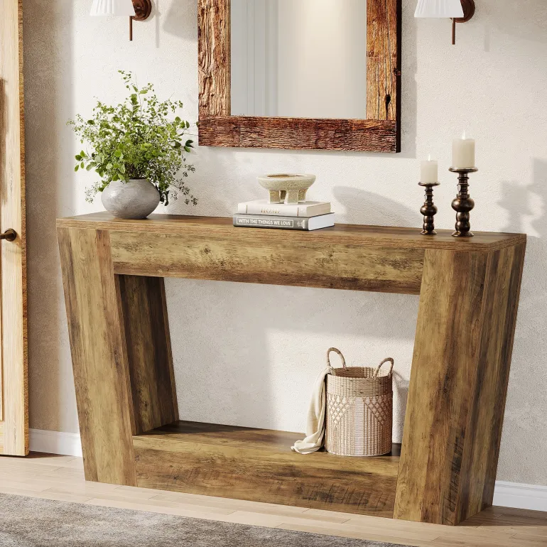 Best Tribesigns 59" Console Table, Farmhouse Entryway Table Sofa Table Behind Couch