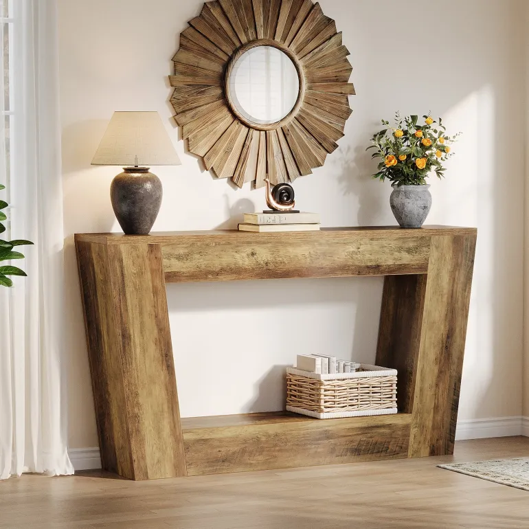Best Tribesigns 59" Console Table, Farmhouse Entryway Table Sofa Table Behind Couch