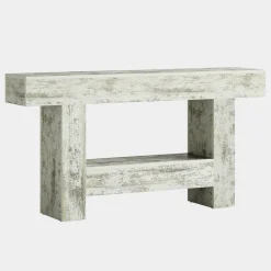 Store Tribesigns 63" Console Table, Farmhouse Sofa Table Entryway Table With Storage