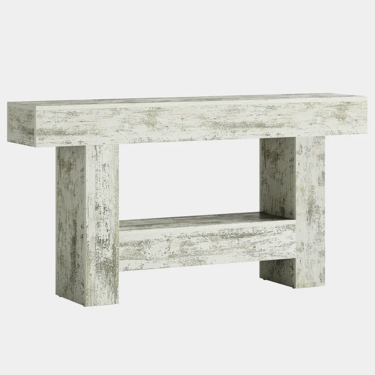 Store Tribesigns 63" Console Table, Farmhouse Sofa Table Entryway Table With Storage
