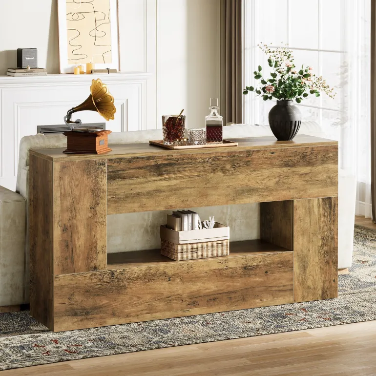 Cheap Tribesigns 63" Console Table, Farmhouse Sofa Table Long Entrance Foyer Table
