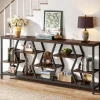 Store Tribesigns 70.9" Console Table Industrial Sofa Table with Storage Shelves