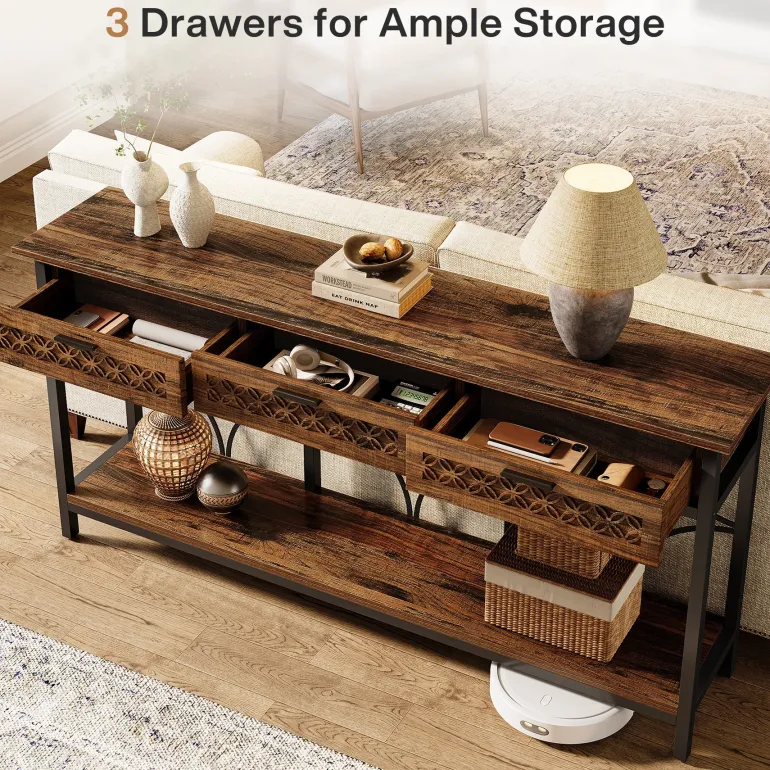 Best Sale Tribesigns 70.9" Console Table, Long Entryway Table Accent Table with Storage Drawers