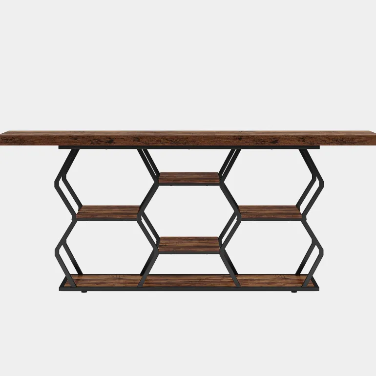 Hot Tribesigns 70.9" Console Table, Long Sofa Table with Storage Shelves