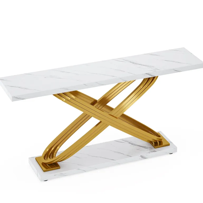 Flash Sale Tribesigns 55" Console Table Modern Faux Marble Sofa Entryway Table