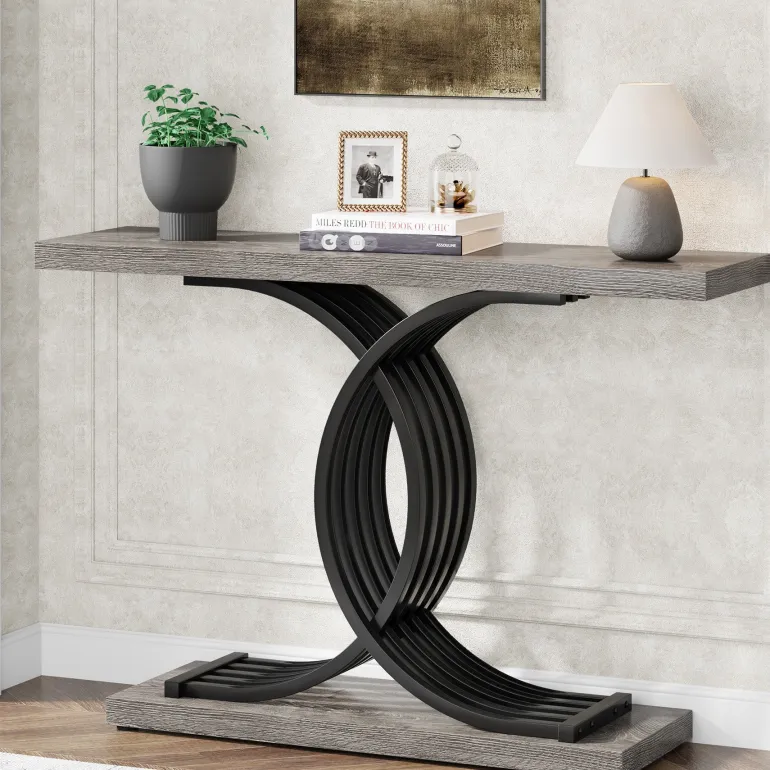 Best Tribesigns 39" Console Table, Narrow Faux Marble Entryway Hallway Sofa Table