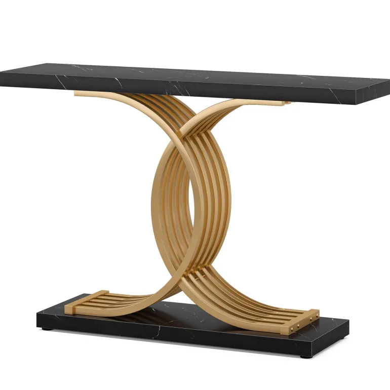 Best Tribesigns 39" Console Table, Narrow Faux Marble Entryway Hallway Sofa Table
